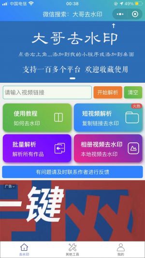 大哥去水印小程序设计图1