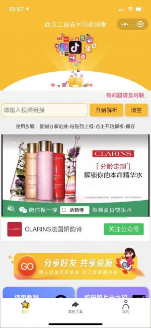 短视频去水印|西瓜工具去水印极速版小程序设计图1